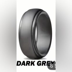 🩷 FREE WITH ANY PURCHASE Men's Silicone Dark Gray Colored Wedding Band Ring Sz 9